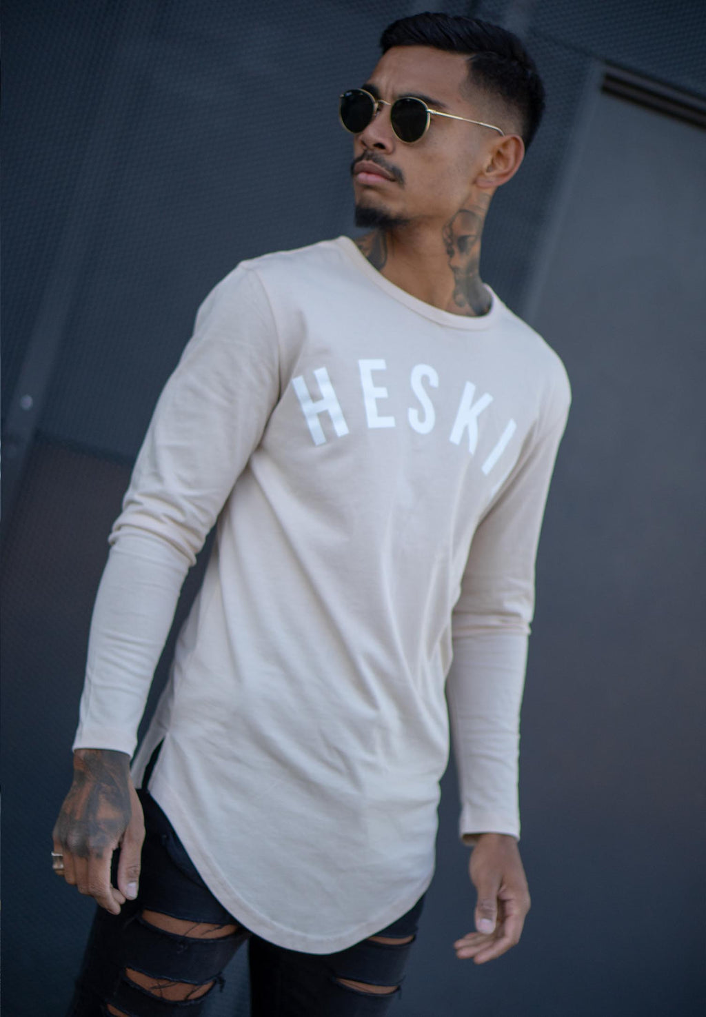 MEMPHIS LS TEE TAN – Heskie